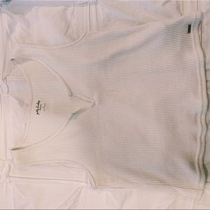 cream hollister cropped tank top